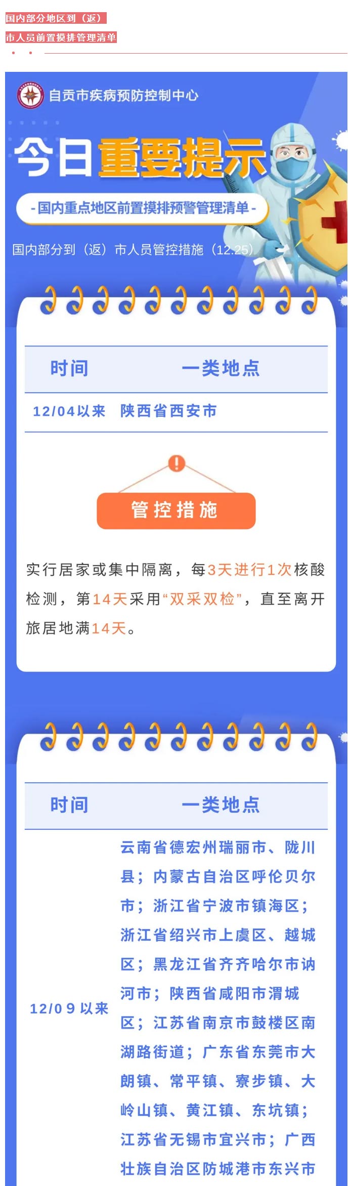 自贡疾控：西安，再增41个中风险，到（返）市人员请第一时间主动报备！